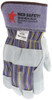 1900_ - 1900L - 50460 - Protective leather work gloves back view – durable fabric back with Kevlar® stitching and 2.75-inch rubberized safety cuff for wrist protection