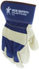 1925_ - 1925L - 117657 - Protective leather work gloves back view – breathable fabric back with 2.5-inch rubberized safety cuff for comfort and wrist protection