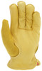 3555_ - 3555L - 27446 - Leather grip gloves palm view – grain deerskin palm enhances softness, dexterity, and grip for material handling in cold environments