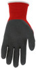 N9680_ - N9680L - 3430 - Palm view of 15‑gauge red nylon glove with gray latex‑coated palm and fingertips, offering strong grip, comfort, and a secure fit
