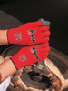 N9680_ - N9680L - 3427 - Worker using a wrench while wearing 15‑gauge red nylon gloves with gray latex‑coated palms, providing strong grip and secure hand control