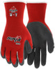 N9680_ - N9680L - 160603 - Pair of 15‑gauge red nylon gloves with gray latex‑coated palms and fingertips, offering strong grip, comfort, and a secure fit