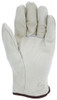 3402_ - 3402L - 27295- Leather grip gloves palm view – grain pigskin leather enhances durability, flexibility, and grip for material handling applications