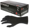 6062_ - 6062L - 1532 - 6 mil black nitrile glove and box, fentanyl‑tested, food‑service grade, 12-inch length with rolled cuff, textured grip