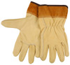 4903L_ - 4903LL - 1158 - Protective welding gloves back view – shirred elastic back, wing thumb, and russet split leather safety cuff for comfort and flexibility