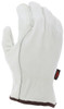 32113DP_ - 32113DPL - 23569
 - Protective leather work gloves back view – durable grain leather construction with wing thumb design for flexibility and comfort during extended wear