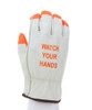 3215PI_ - 3215PIL - 30710 - 360 - Leather driver work gloves – 91ɫ��Ƭ 3215PI – grain cowskin leather with orange safety accents and high-visibility fingertips