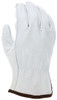 36133_ - 36133L - 23920- Protective leather work gloves back view – grain goatskin leather with keystone thumb design for flexibility and comfort during extended wear