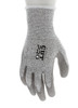 92752_ - 92752L - 158244 - 360 - Rotating view of HPPE cut and abrasion resistant work gloves with gray polyurethane coated palm and fingers