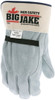 1745_ - 1745L - 123283 - Protective leather work gloves back view – full leather back with elastic strap and 2.5-inch rubberized safety cuff for secure fit and wrist protection