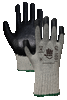 GF-103 - Guante tejido de poliéster-algodón, color gris con recubrimiento de nitrilo espumado negro en palma