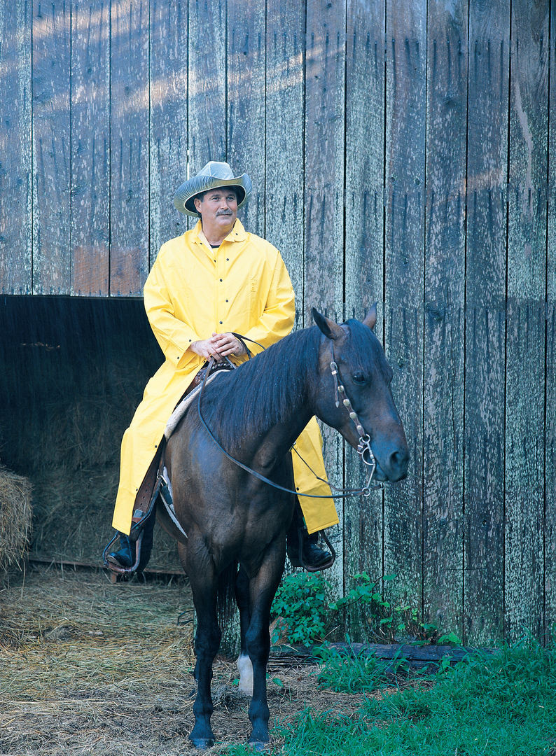 260C - Yellow Waterproof PVC Long Rain Coat