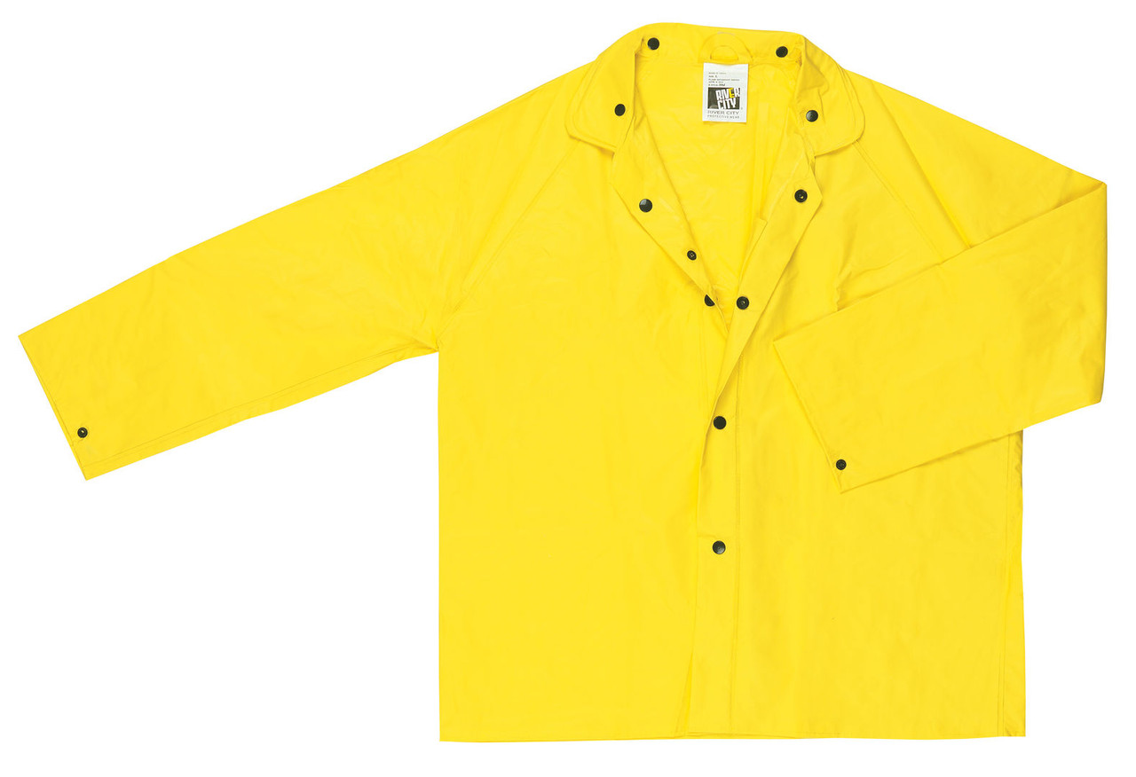 300J - Yellow Waterproof PVC Rain Jacket