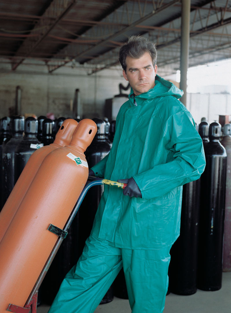 3882 - 2 Piece Waterproof Green PVC Rain Suit