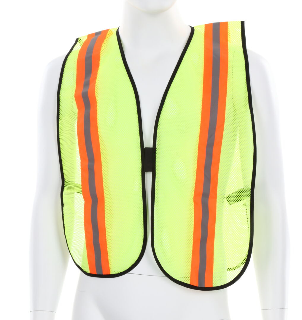 V200R - Fluorescent Lime Reflective Hi-Visibility Mesh Safety Vest