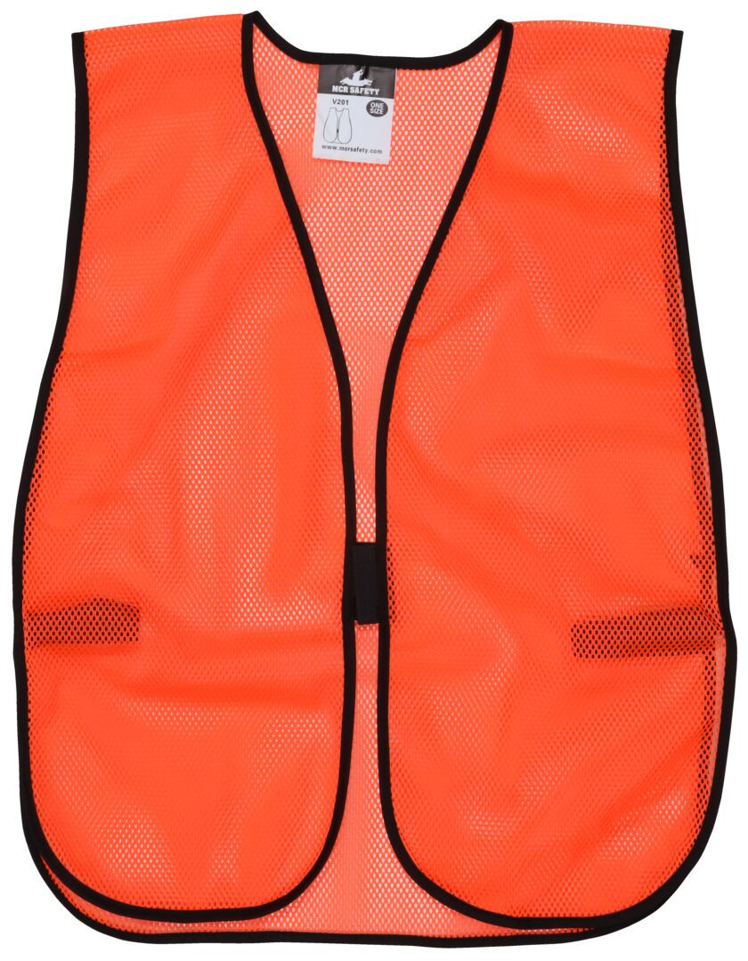 INSCRIBE ストライプ柄 C-1ベスト 44 V201R - Fluorescent Orange Reflective Hi-Visibility Mesh Safety Vest