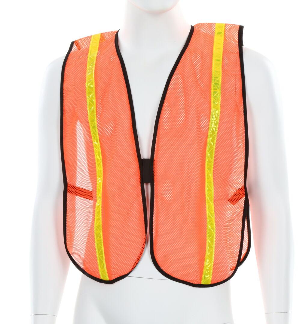 V211R - Orange Reflective Hi-Visibility Mesh Safety Vest