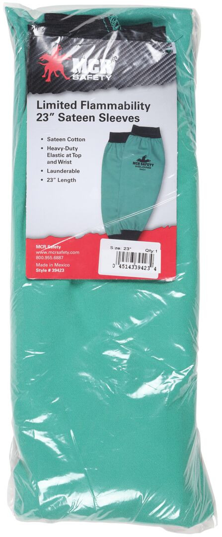 39423 - Green Sateen Cotton Welding Sleeves