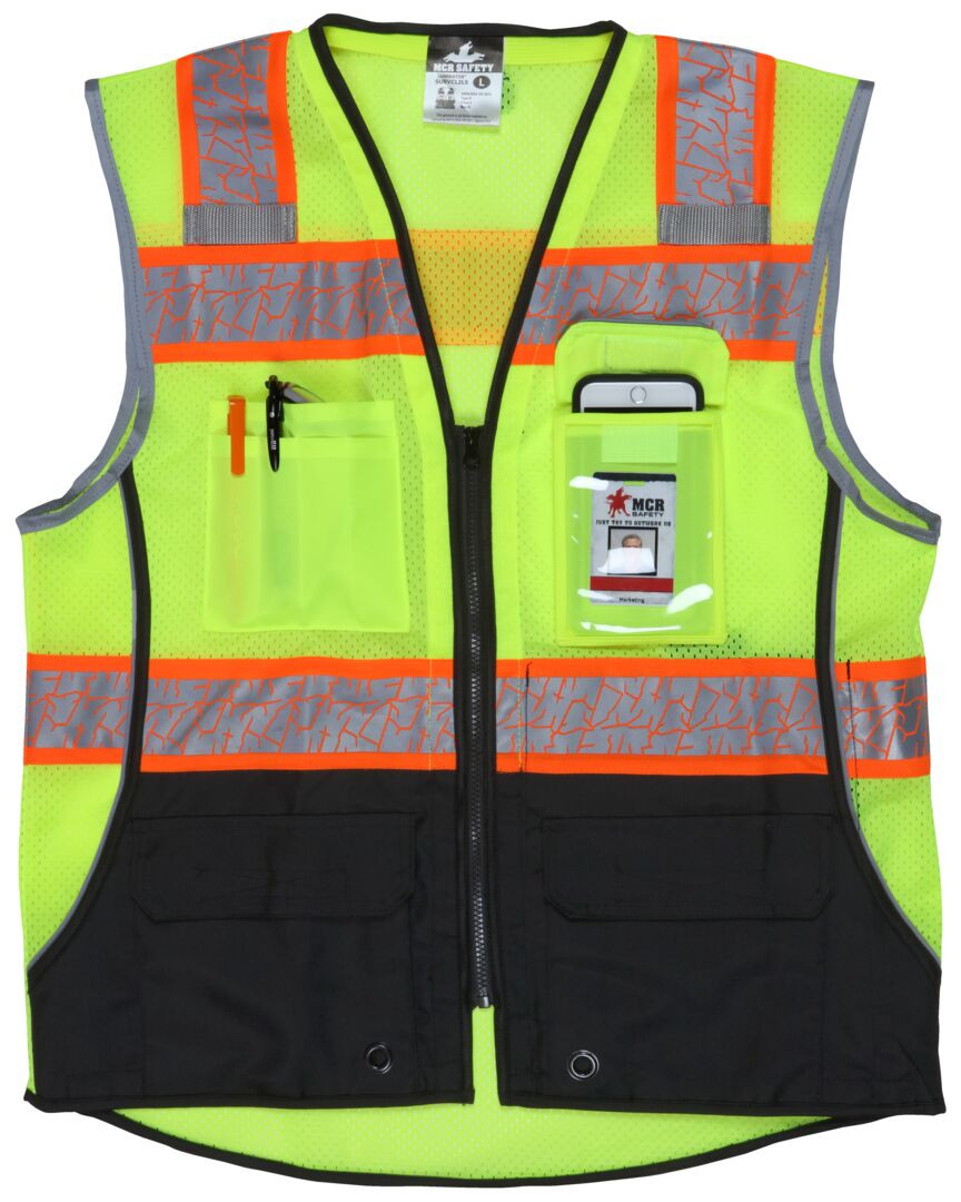 SURVCL2LS - Class 2 Lime Mesh Surveyor Safety Vest