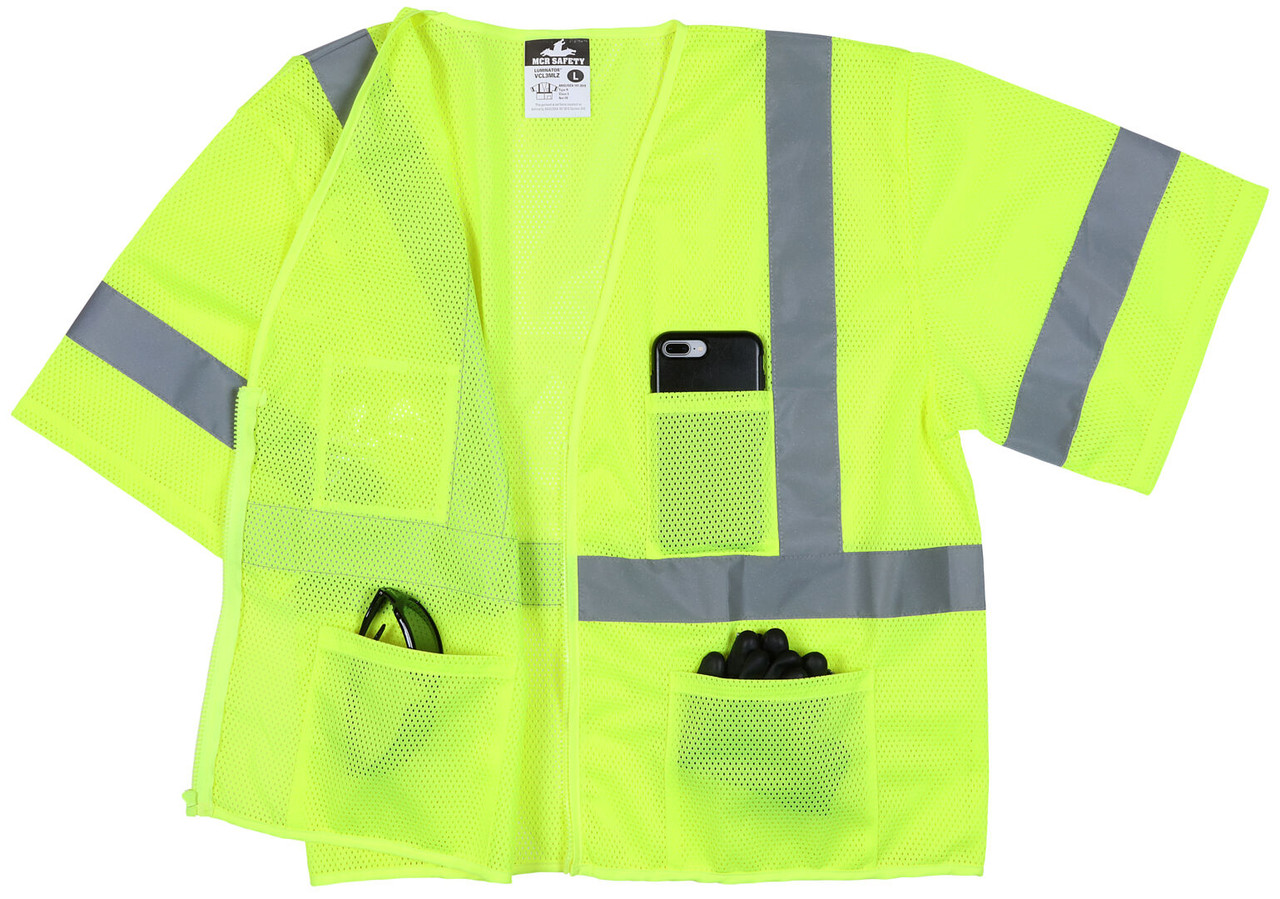 VCL3MLZ - Class 3 Mesh Lime Safety Vest