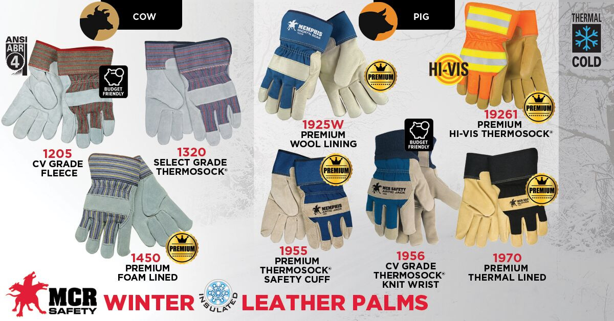 1956 - Split Pigskin Insulated Leather Palm Work Gloves
