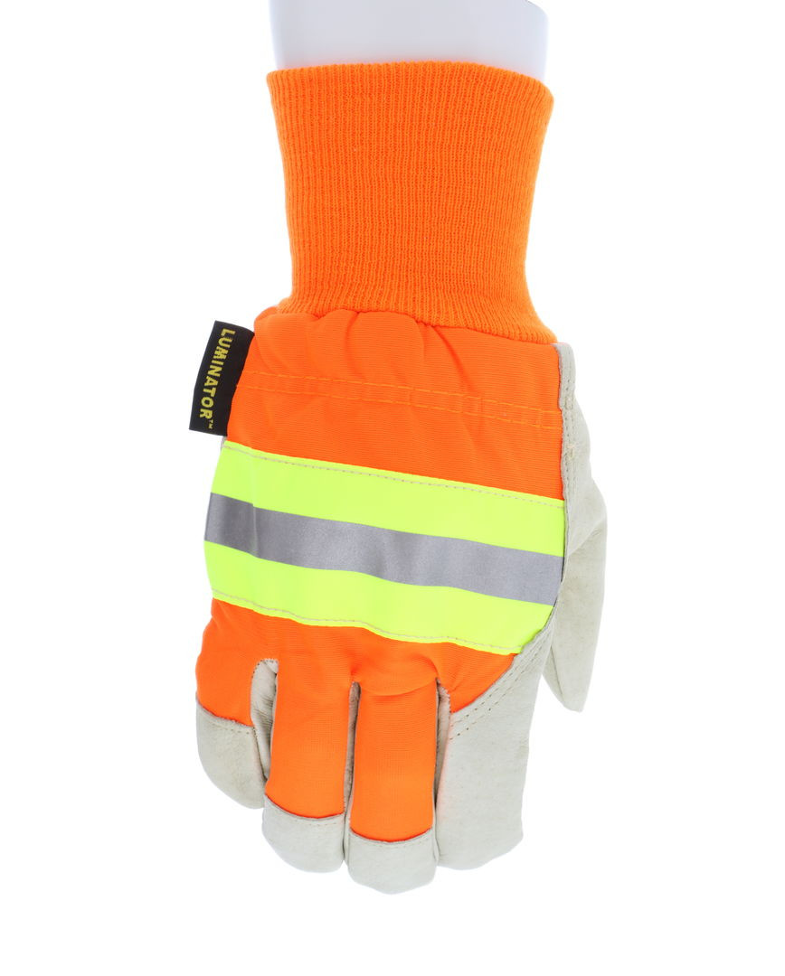 Hide and seek Leather Gloves (AW24)新品未使用 3440 - Hi-Visibility Leather Drivers Insulated Work Gloves