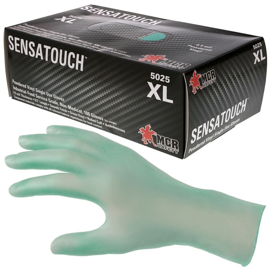 手染め素材 502 5025S - Disposable Gloves - Green Vinyl