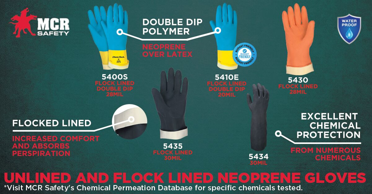 5430 - Orange Neoprene Latex Gloves