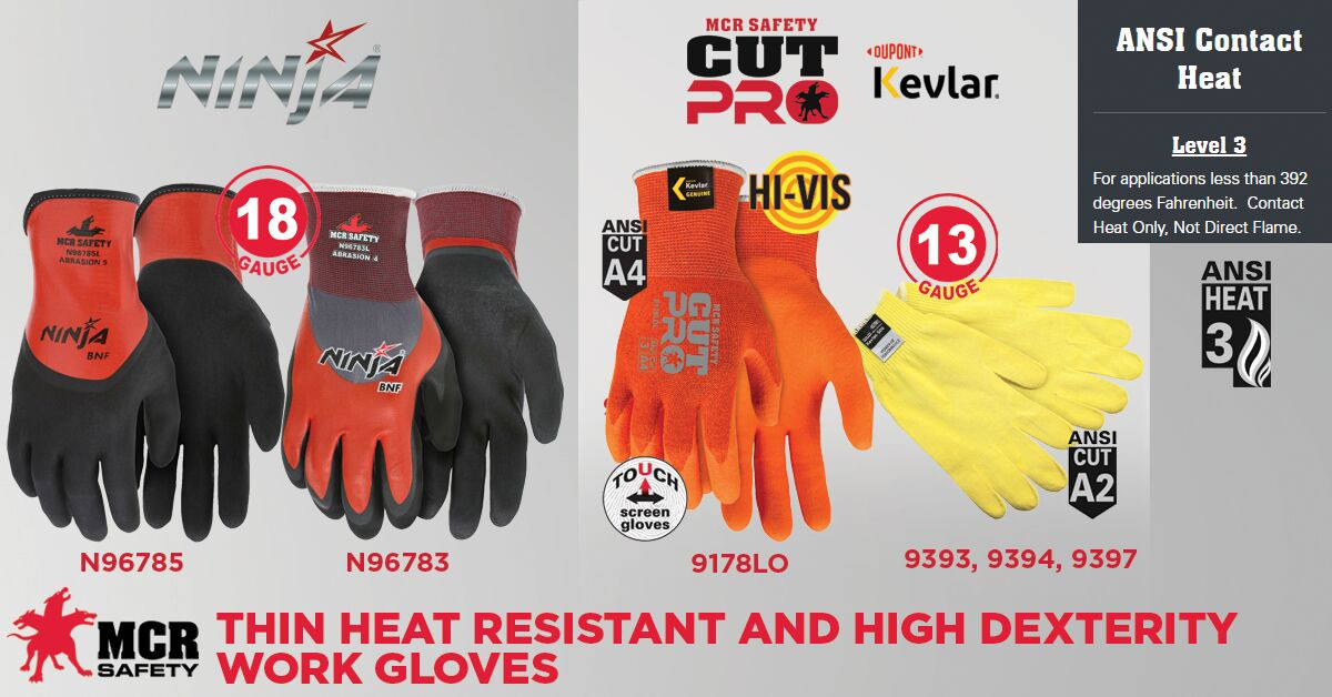 エアータイム/リバティ・マニフェスト 9394 - Cut Resistant Kevlar® Work Gloves