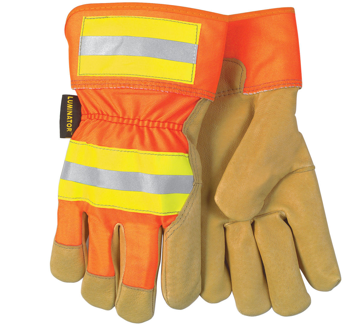 19251 - Luminator® Hi-Vis Leather Palm Work Gloves