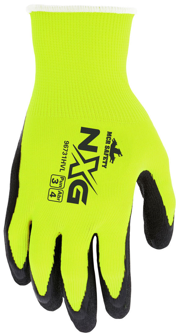 96731HV - Hi-Vis Lime Latex Coated Work Gloves