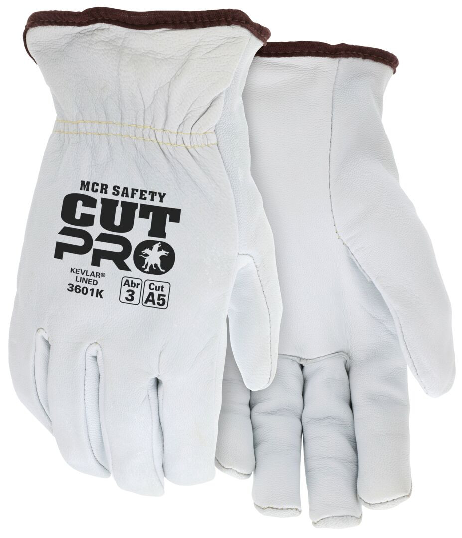 3601K - Goatskin Leather Drivers Work Gloves Kevlar and Synthetic