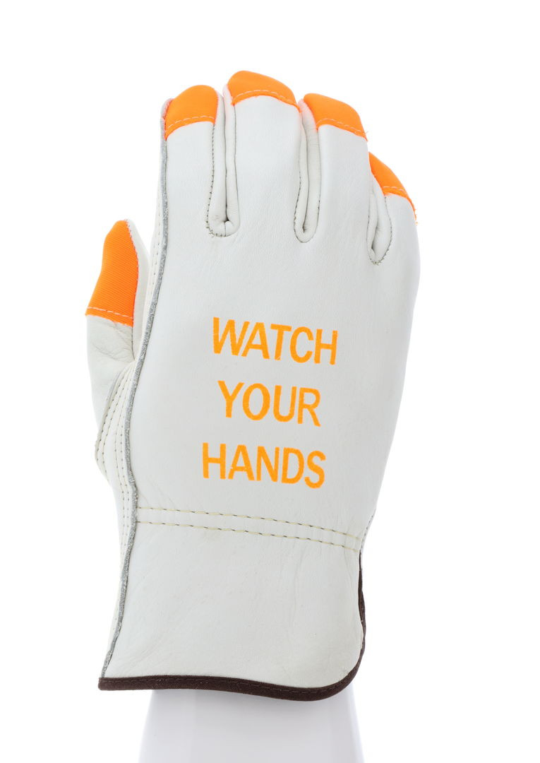 3213HVI - Leather Drivers Work Gloves with Orange Tips