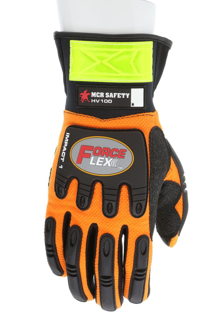 HV100 - Hi-Visibility Mechanics Work Gloves TPR Back