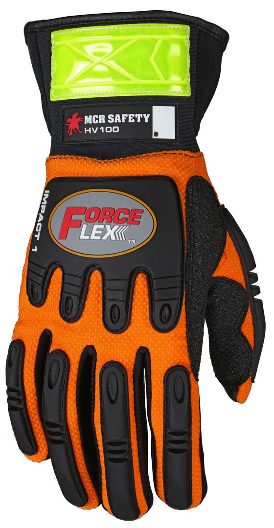 HV100 - Hi-Visibility Mechanics Work Gloves TPR Back