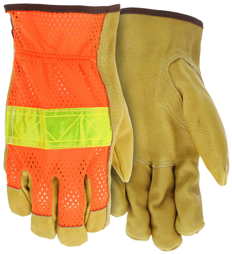 34111 - Luminator® Hi-Visibility Leather Drivers Work Gloves