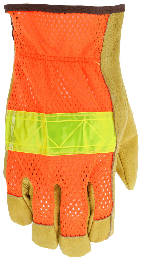 34111 - Luminator® Hi-Visibility Leather Drivers Work Gloves