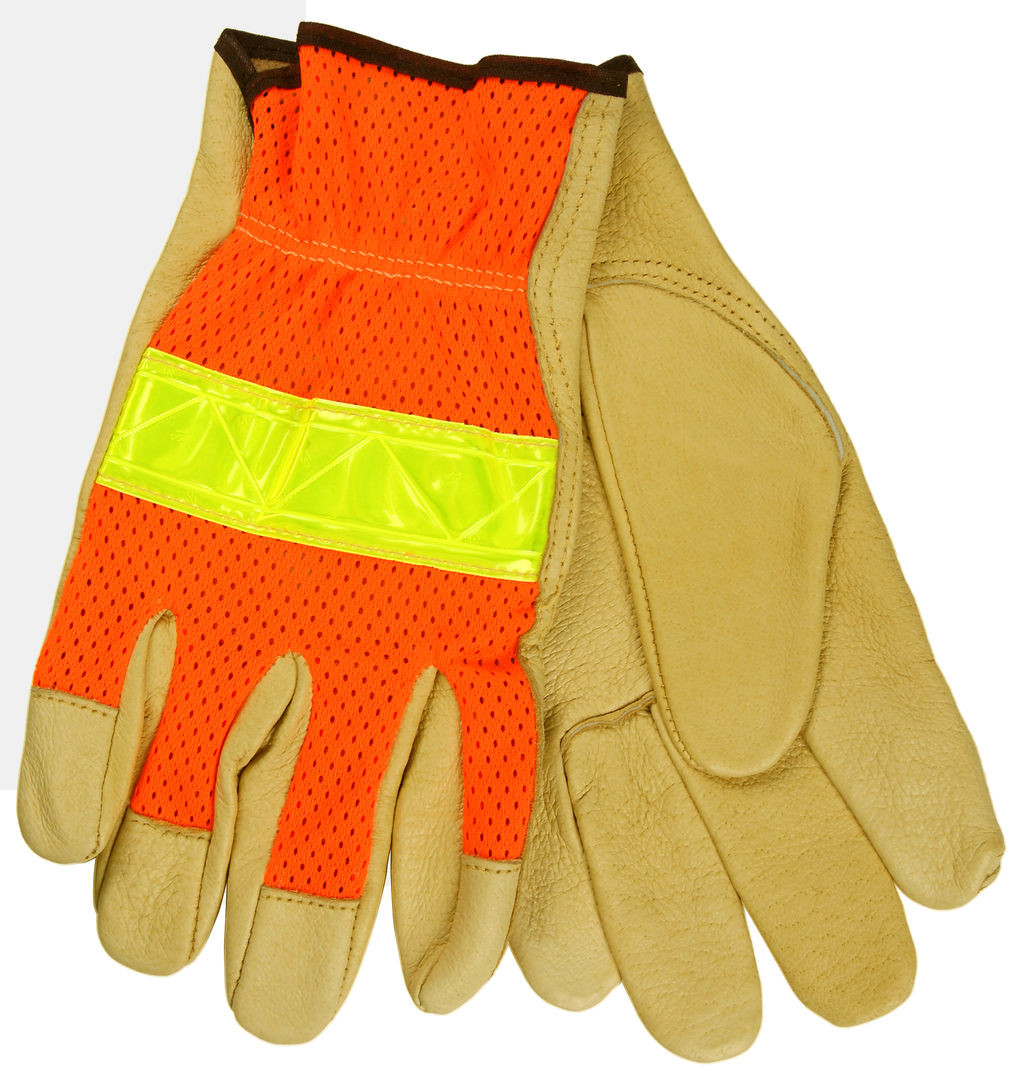 34111 - Luminator® Hi-Visibility Leather Drivers Work Gloves