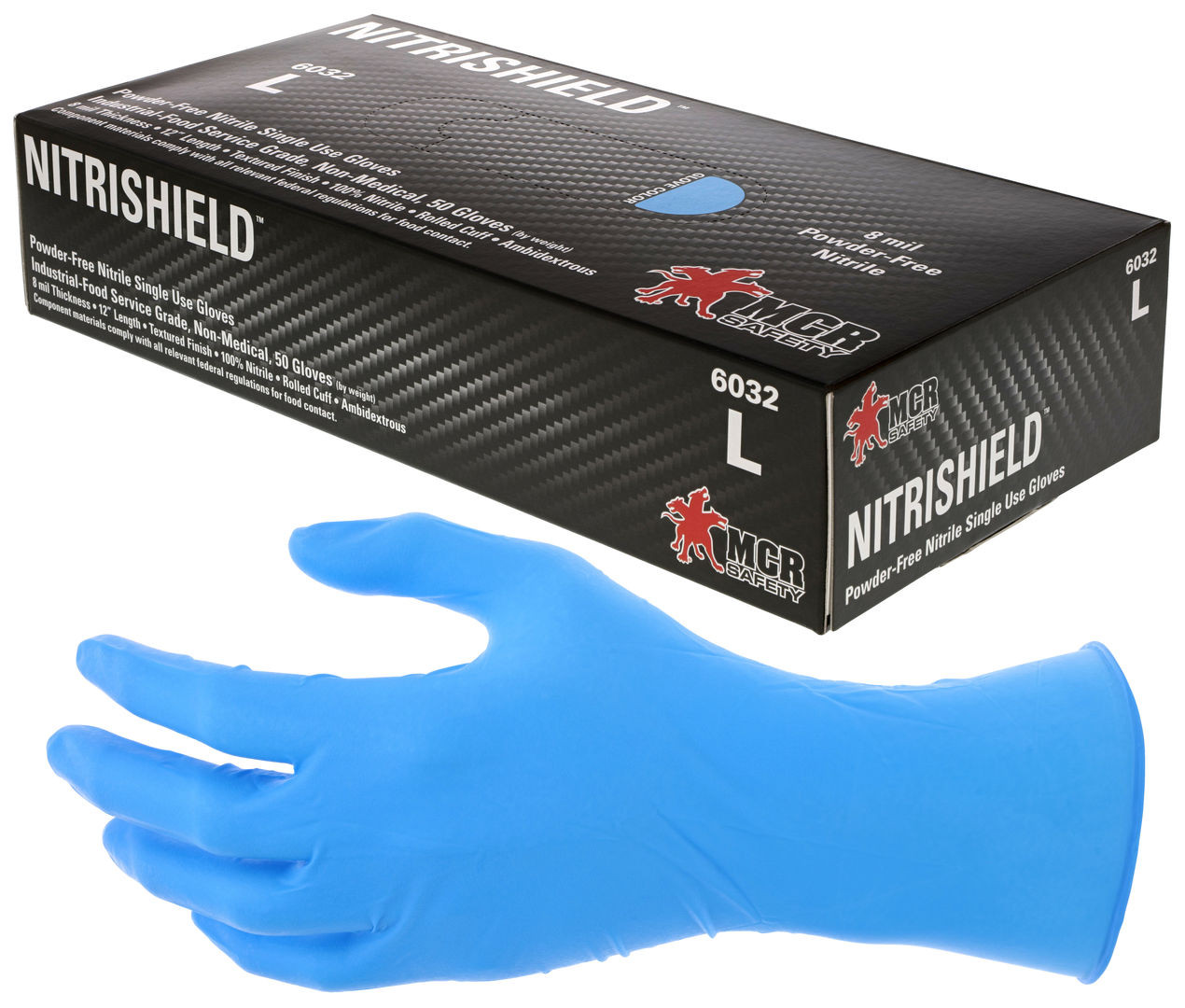 6032 - Blue Powder Free Disposable Nitrile Gloves