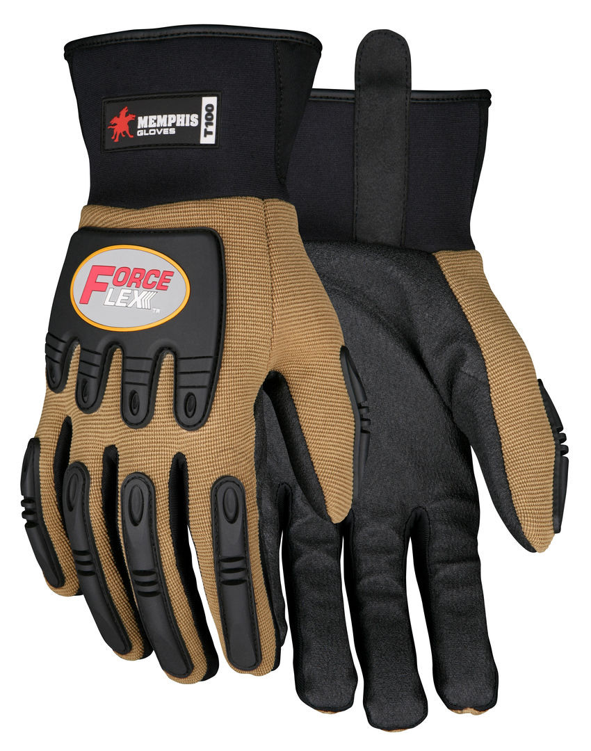 T100 - Mechanics Work Gloves TPR Back of Hand