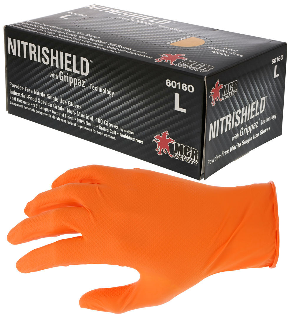 6016O - Powder Free Orange Disposable Nitrile Gloves