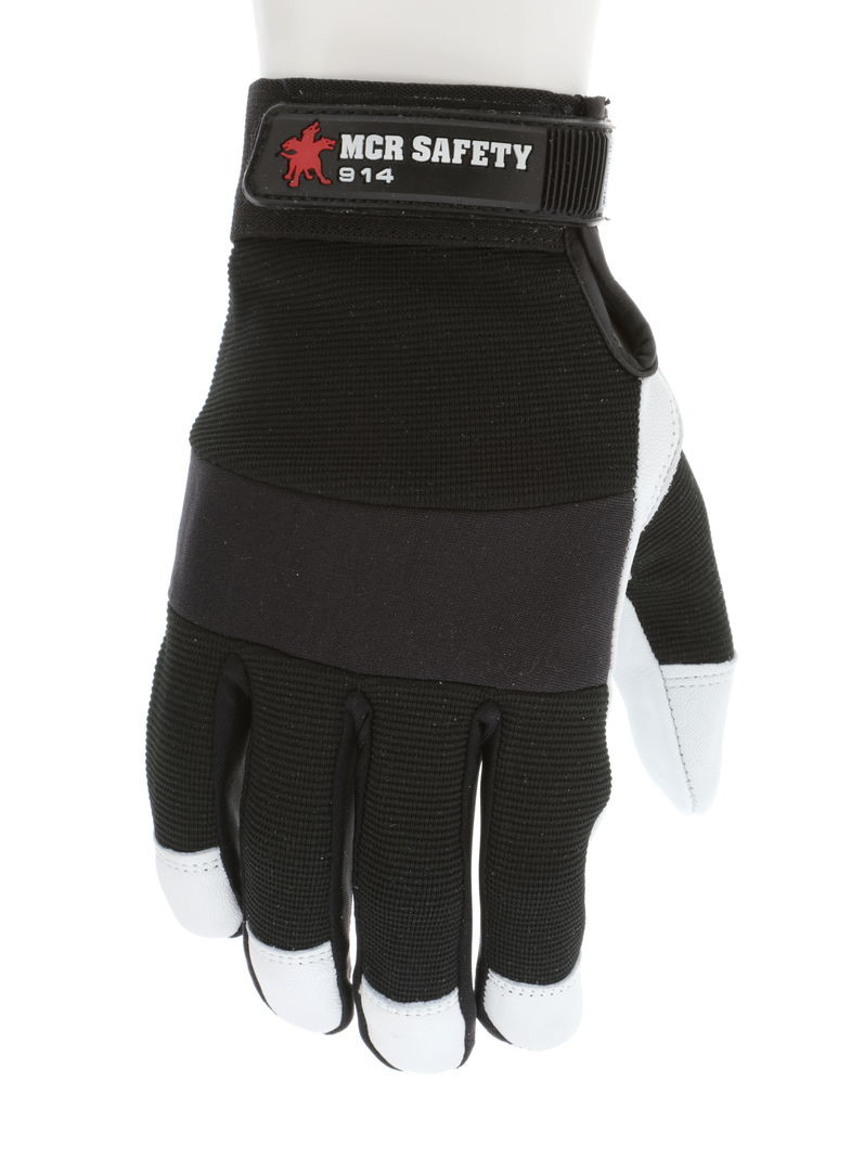 914 - Goatskin Leather Palm Adjustable Work Gloves