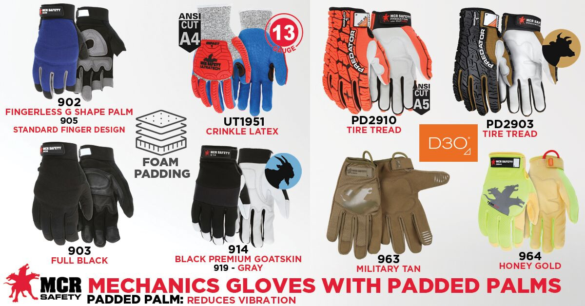 914 - Goatskin Leather Palm Adjustable Work Gloves