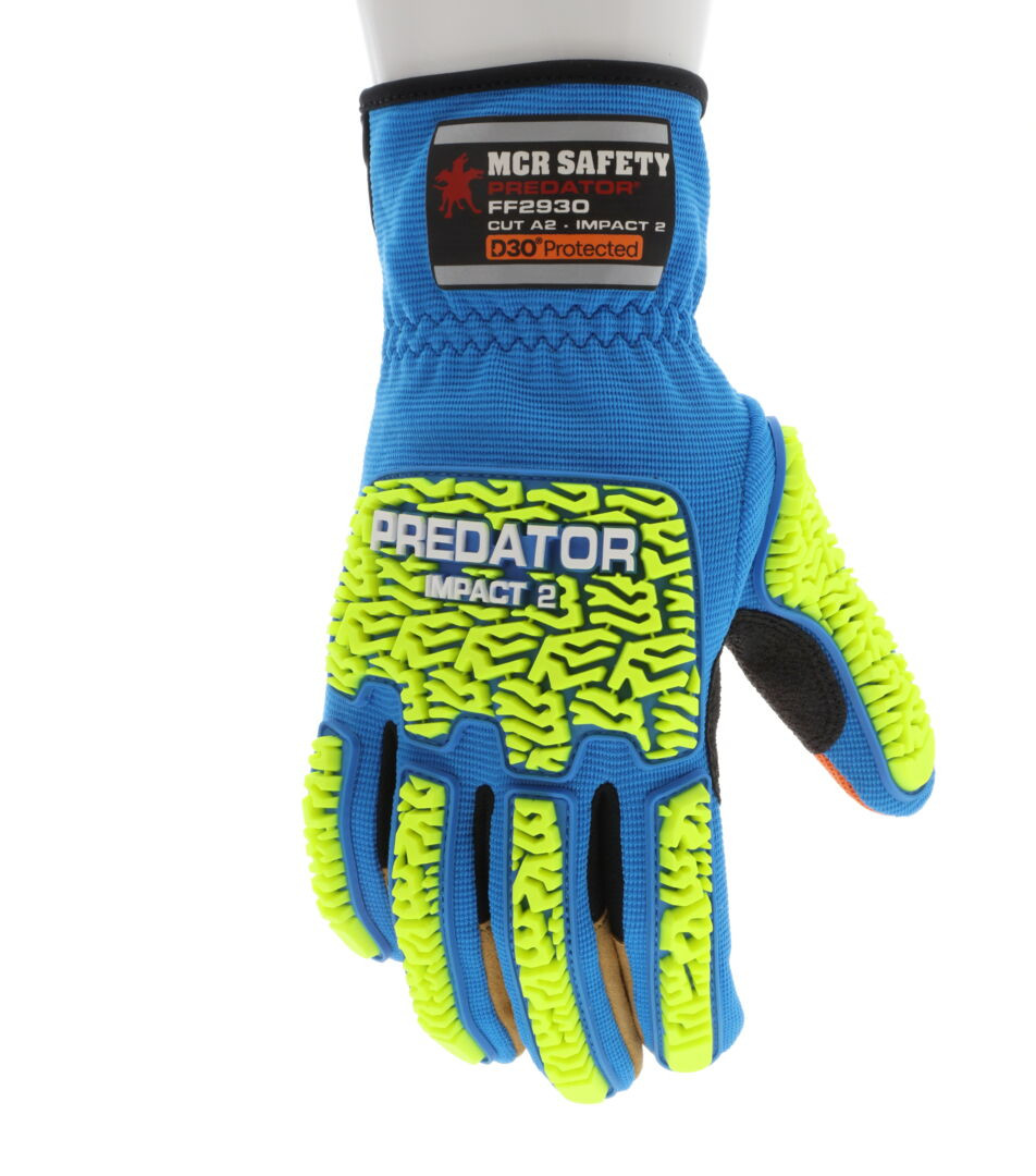 FF2930 - Hi-Visibility Mechanics Work Gloves TPR Back