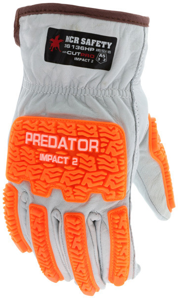 36136HP - Goatskin Leather Cut Resistant Drivers Work Gloves TPR Back
