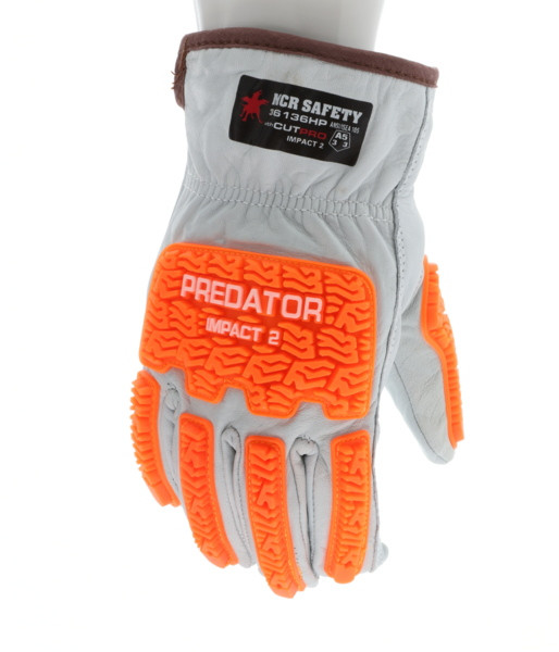 36136HP - Goatskin Leather Cut Resistant Drivers Work Gloves TPR Back