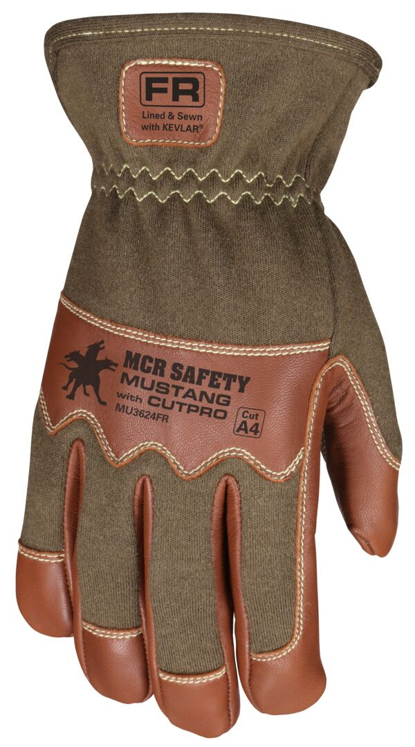 MU3624FR - Leather Palm Utility Work Gloves with Nomex® Back