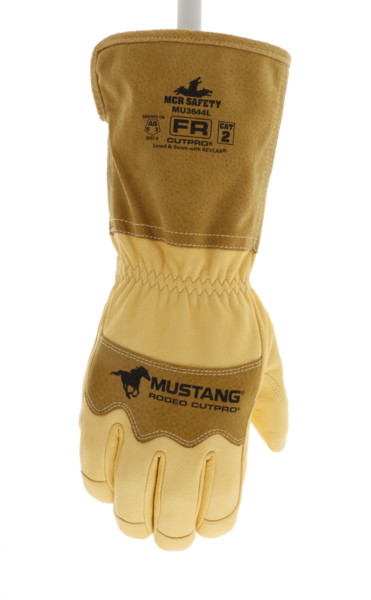 MU3644 - Leather Utility Work Gloves with Extended Bell Cuff