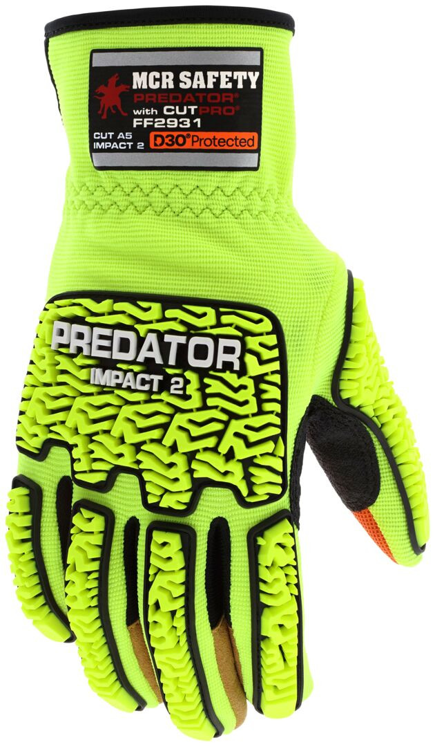 FF2931 - Hi-Visibility Mechanics Work Gloves TPR Back