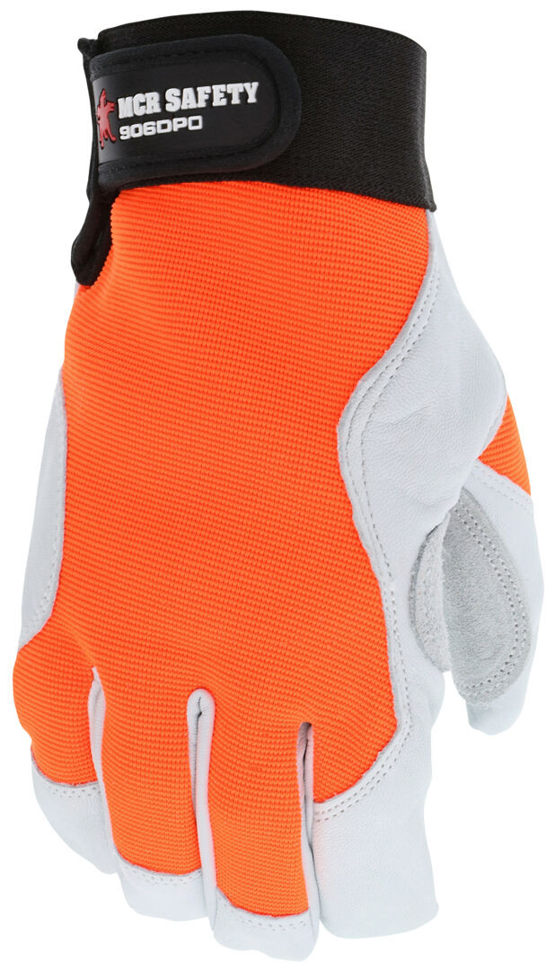906DPO - Goatskin Palm Mechanics Orange Work Gloves